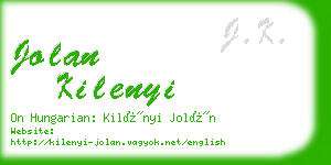 jolan kilenyi business card